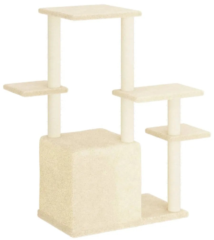 Albero per gatti con tiragraffi in sisal crema 97,5 cm