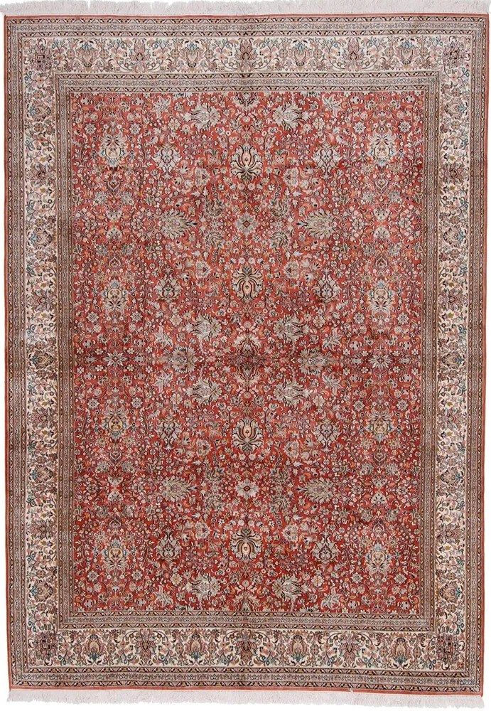 Cashmere Silk Tappeto 310x220 Beige (Indian) Annodato A Mano