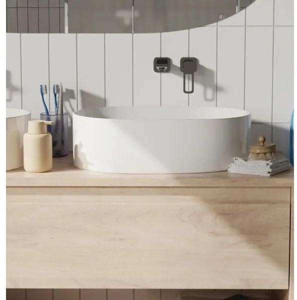 REA-U0600 - Lavabo da appoggio ALMA 36x57 cm ceramica/bianco lucido