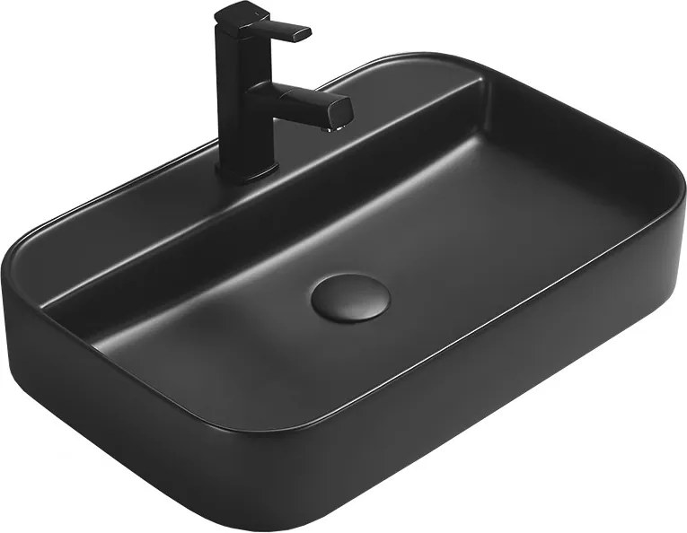 Mexen Sofia lavabo da appoggio 60 x 40 cm, nero opaco - 22156085