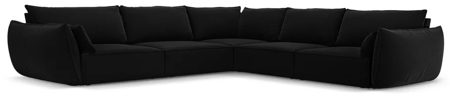 Divano angolare nero con rivestimento in velluto Vanda – Mazzini Sofas