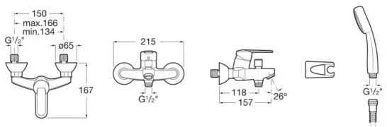 Roca A5A0125C02 - Set vasca con miscelatore VICTORIA cromo lucido