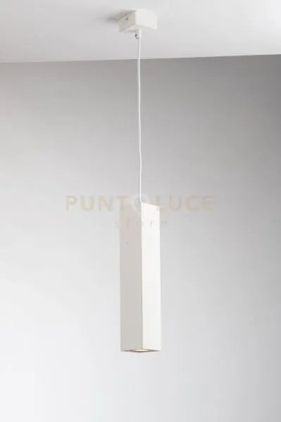Lampadario a sospensione fluke quadrata bianco 1 luce attacco gu10 ...