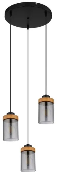 Globo 15557-3H - Lampadario a sospensione con filo FINCA 3xE27/40W/230V metallo/legno