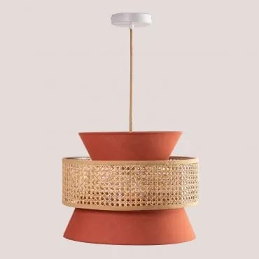 Lampada Da Soffitto In Rattan Yereh Rosso Argilla - Sklum