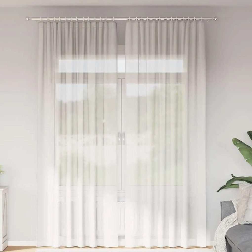 Tende İn Voile Con Passanti 2 Pz Bianco 140x260 Cm /