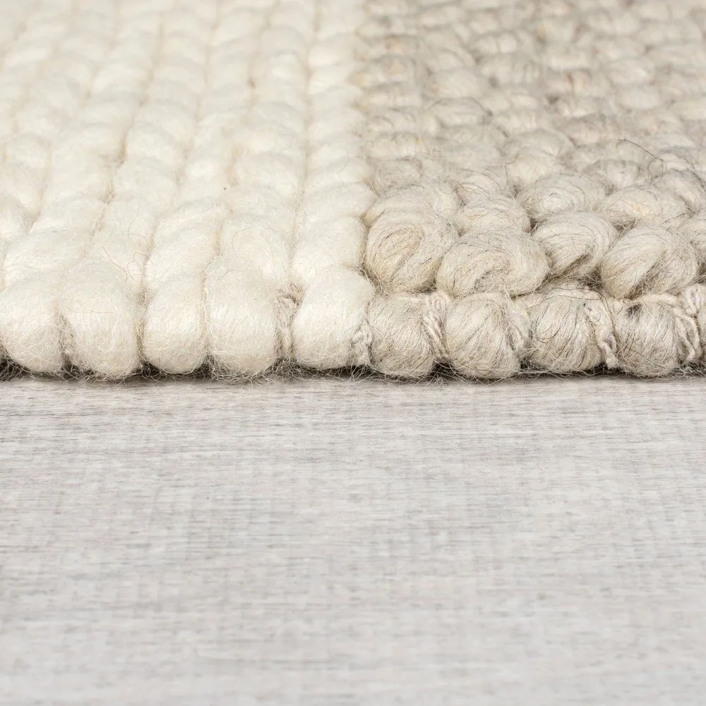 Passatoia beige tessuta a mano in misto lana 60x230 cm Minerals Patchwork - Flair Rugs