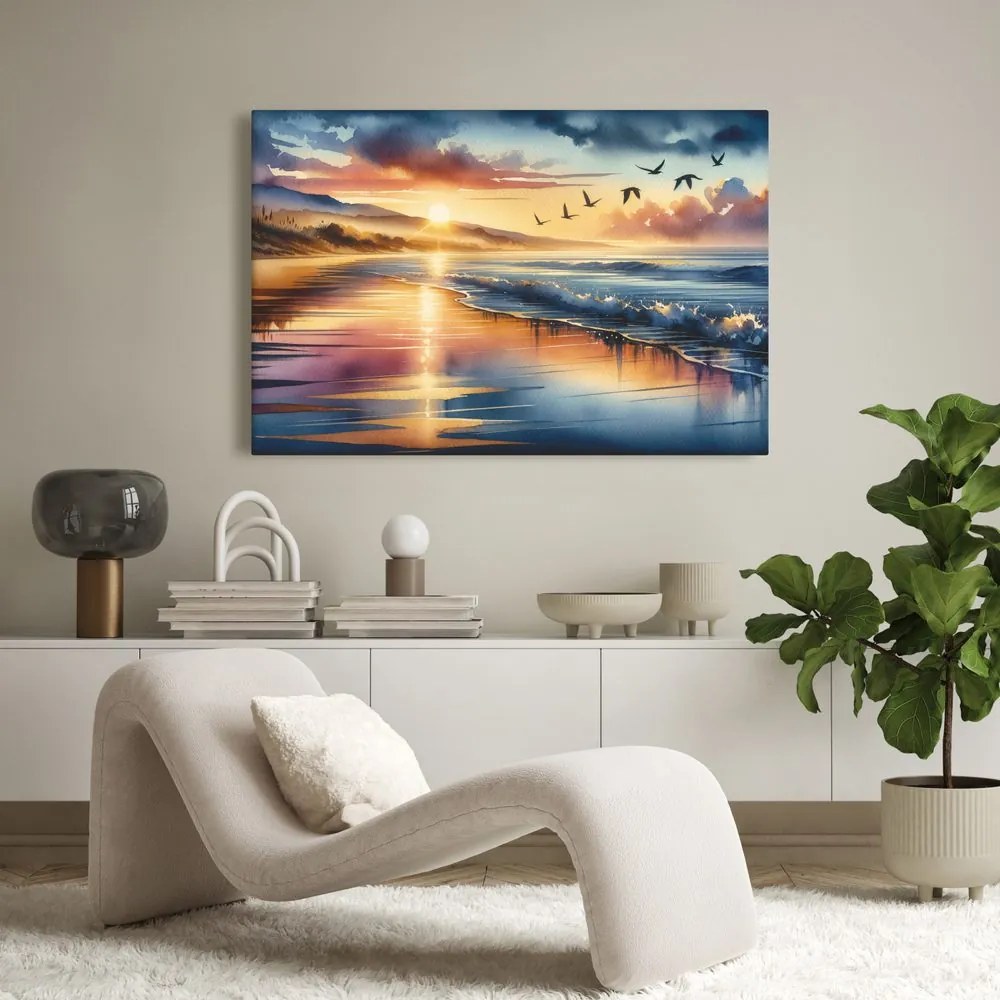 Quadro su tela – Spiaggia al tramonto