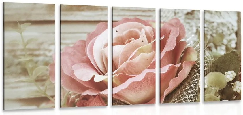 Quadri 5 pezzi – Rose vintage eleganti