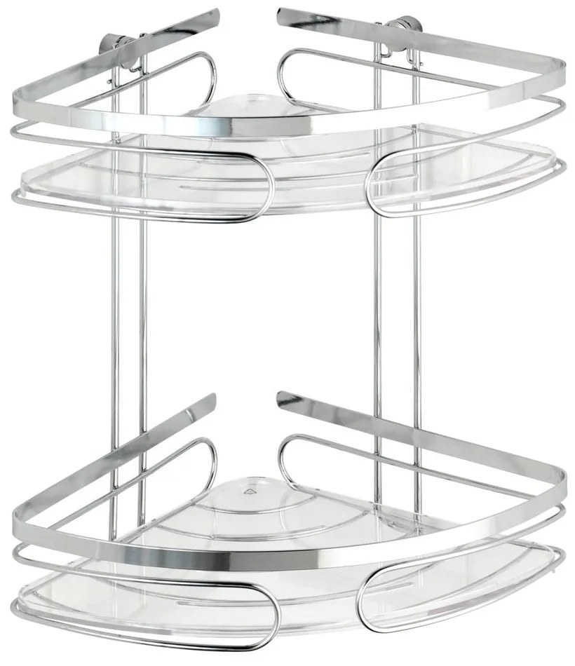 Mensola da bagno da parete e angolare argentata in acciaio inox Premium – Wenko