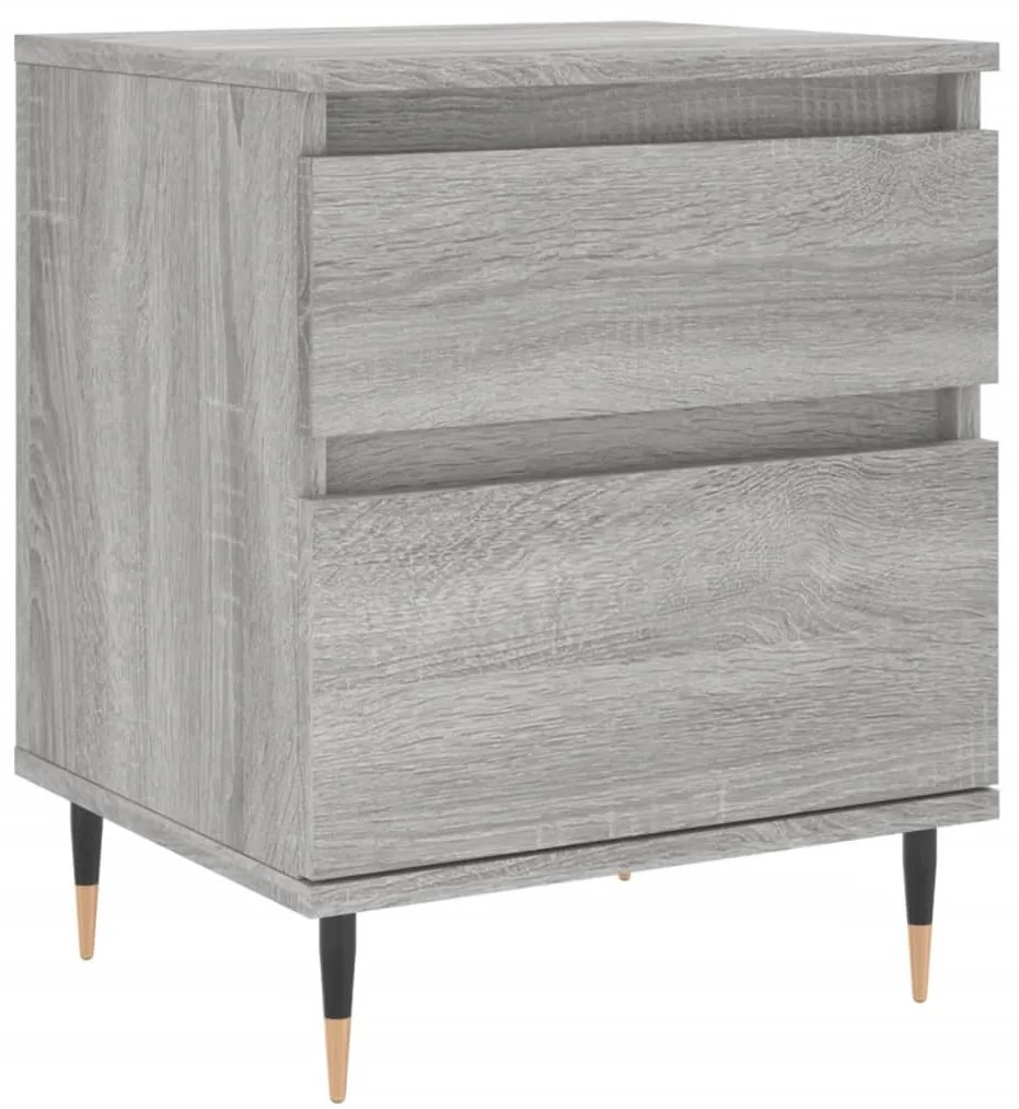 Comodino grigio sonoma 40x35x50 cm in legno multistrato