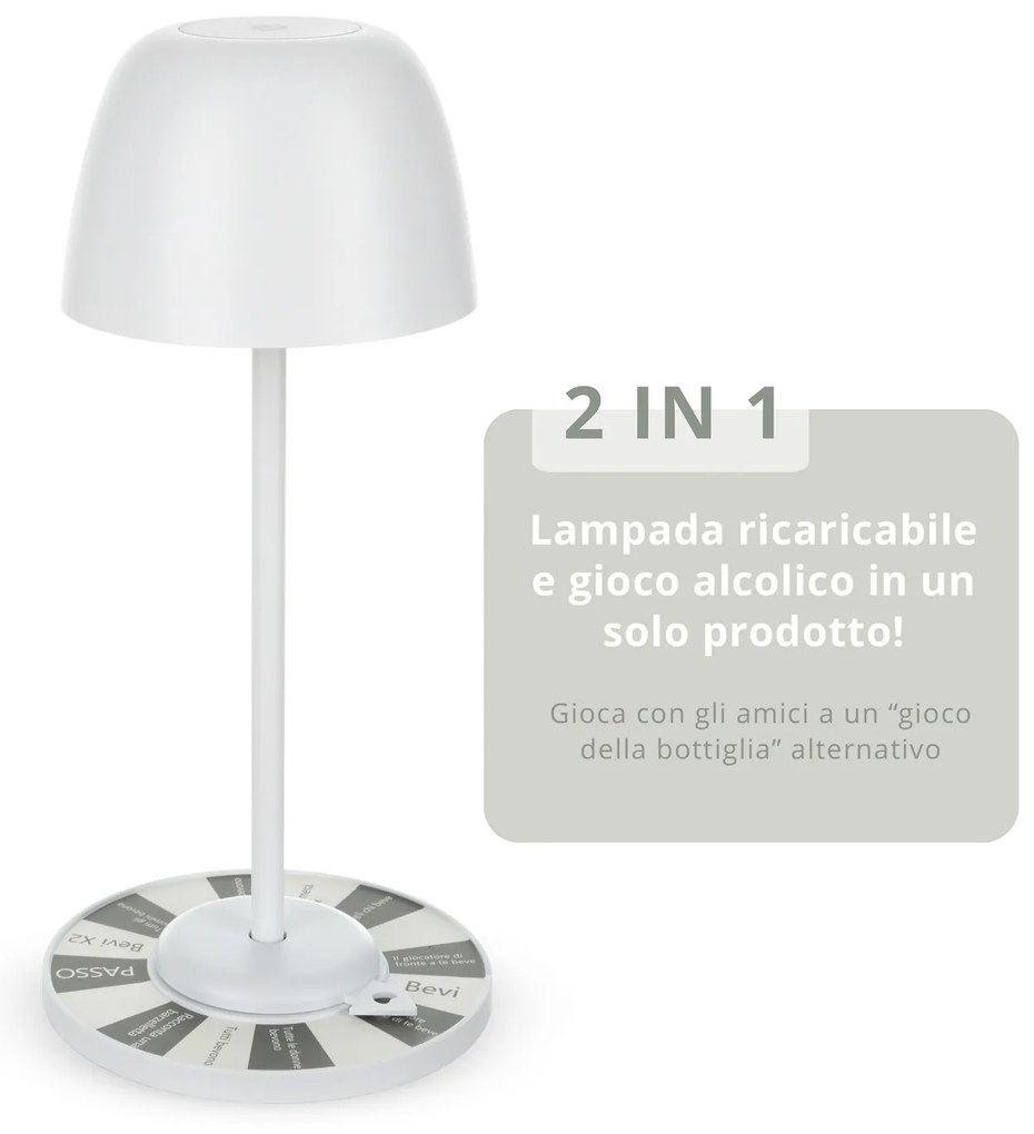 Lampada da tavolo touch con gioco alcolico 28 cm