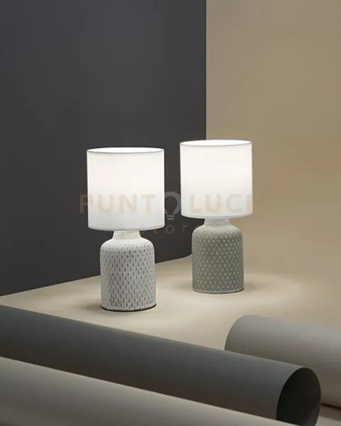 Lampada da tavolo in ceramica bianco provenza 1 luce attacco e14 d....