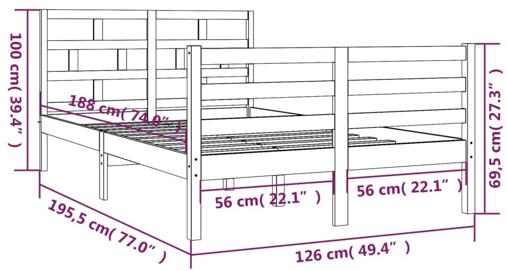 Giroletto Miele 120x190 cm Small Double in Legno Massello