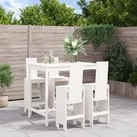 Set Bar da Giardino 5 pz Bianco in Legno Massello di Pino 3157776