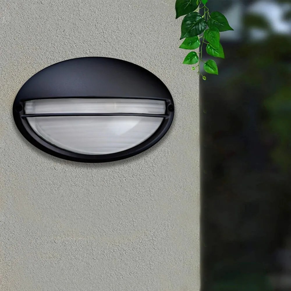Plafoniera E27 IP54, Nera, 214x142mm mod. Palpebra Colore del corpo Nero