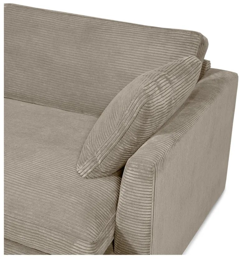 Divano in velluto a coste beige 132 cm Mobby - Scandic