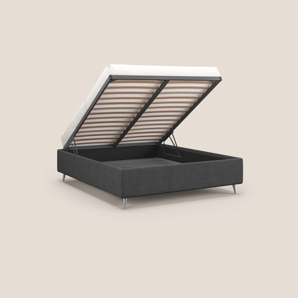 Febe sommier compatto con grande capienza del contenitore in tessuto impermeabile T03 grigio