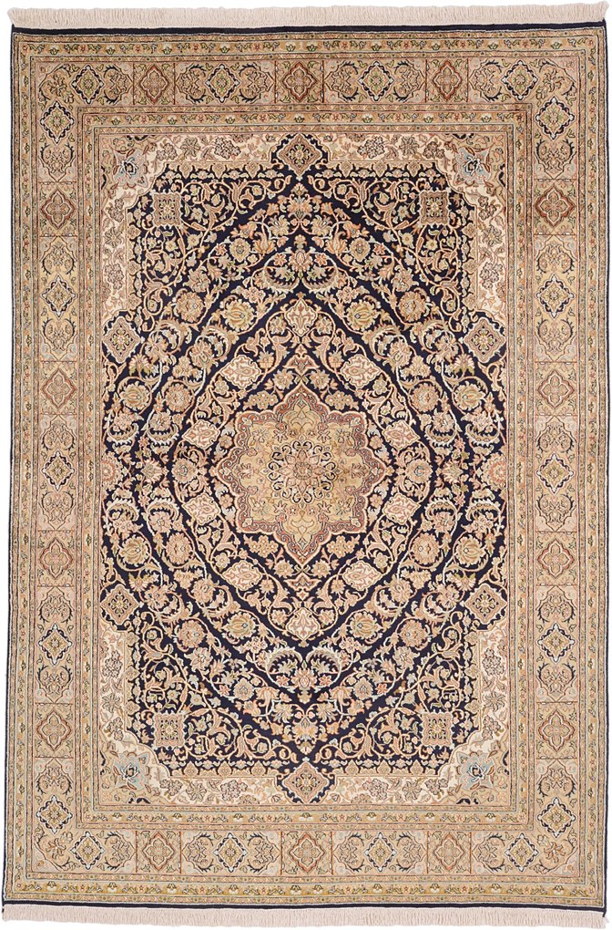 Cashmere Silk Tappeto 220 x 150 (Indian) Annodato A Mano