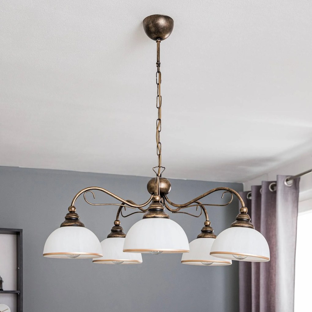 Lampada a sospensione Casale Jupiter, dimmerabile, Bronzo / Ottone antico, Soggiorno / Sala da pranzo, Metallo, Antico, Lampada a sospensione