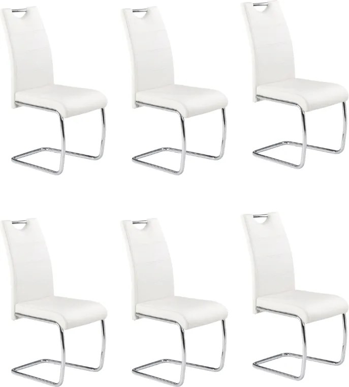 Set di 6 sedie K211 in ecopelle bianca