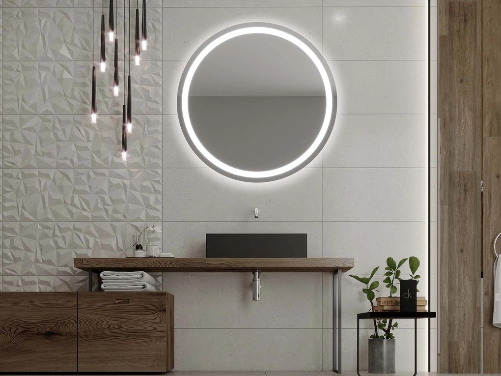 Specchio rotondo con illuminazione LED C4
