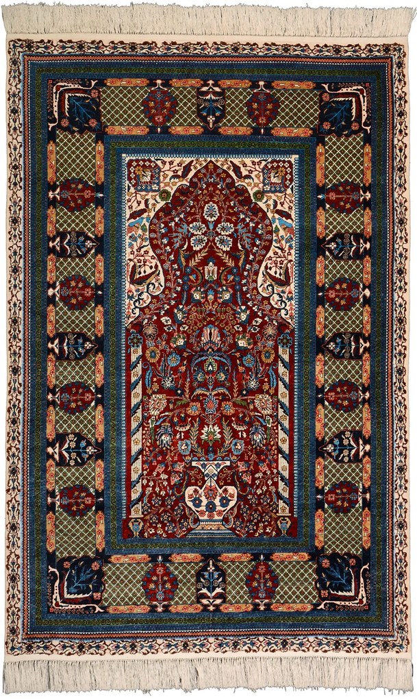 Hereke Tappeto orientale 120 x 180 Verde (Cina) Annodato A Mano