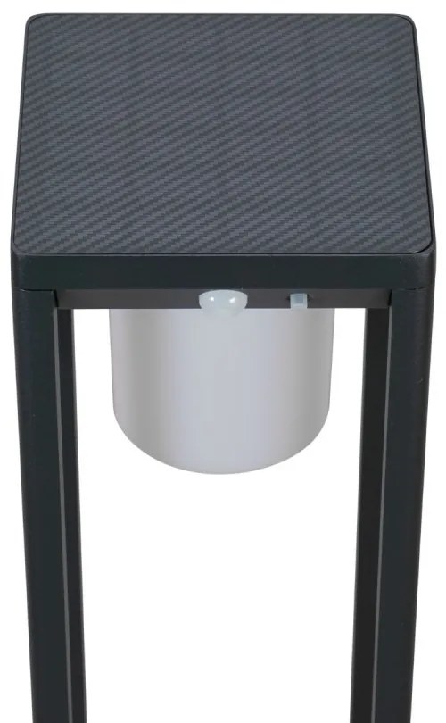 Paletto Lanterna Solare 80cm Nero con Sensore + Picchetto Colore Bianco Naturale 4.000K