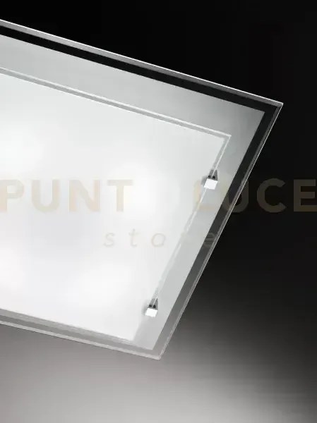 Plain plafoniera in vetro bianco led 40w cct 3000k 3500k 4000k cri?...