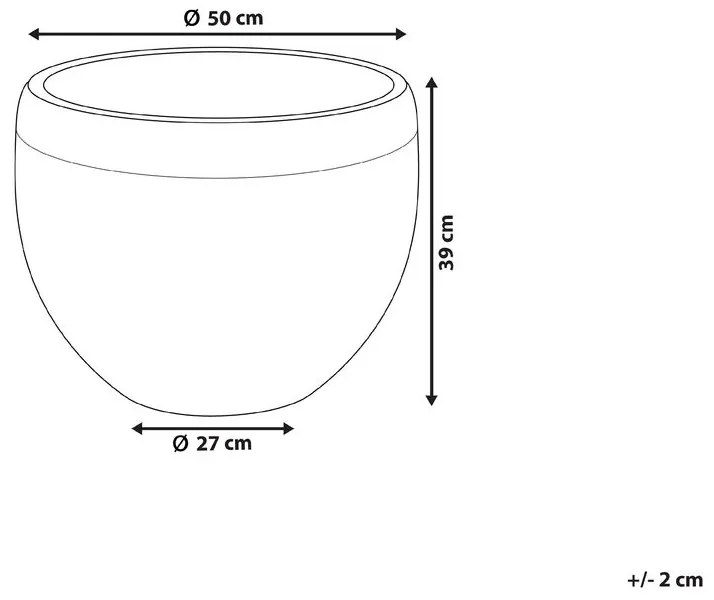 Vaso pietra nero 50 x 50 x 39 cm ZAKROS Beliani