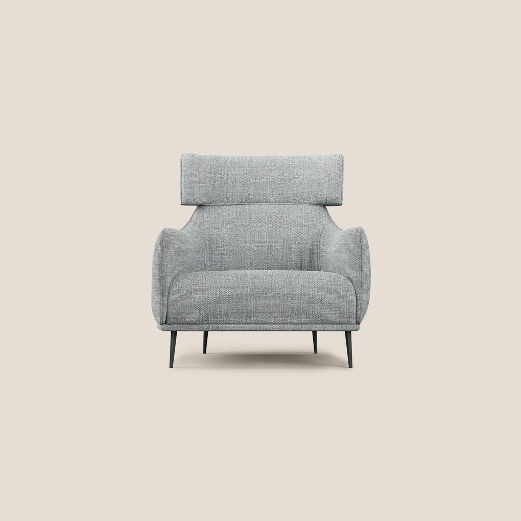 Zelda Poltroncina dal design moderno in morbido tessuto impermeabile T06 grigio