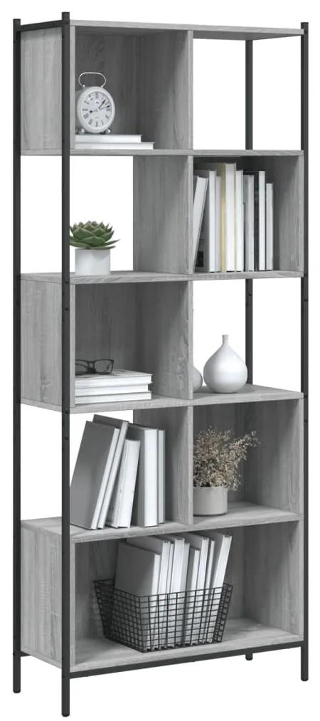 Libreria grigio sonoma 72x28x172 cm in legno multistrato