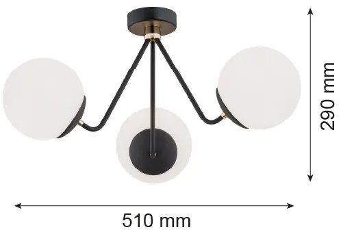 Argon 1478 - Lampadario da parete TOMAR 3xE27/15W/230V nero