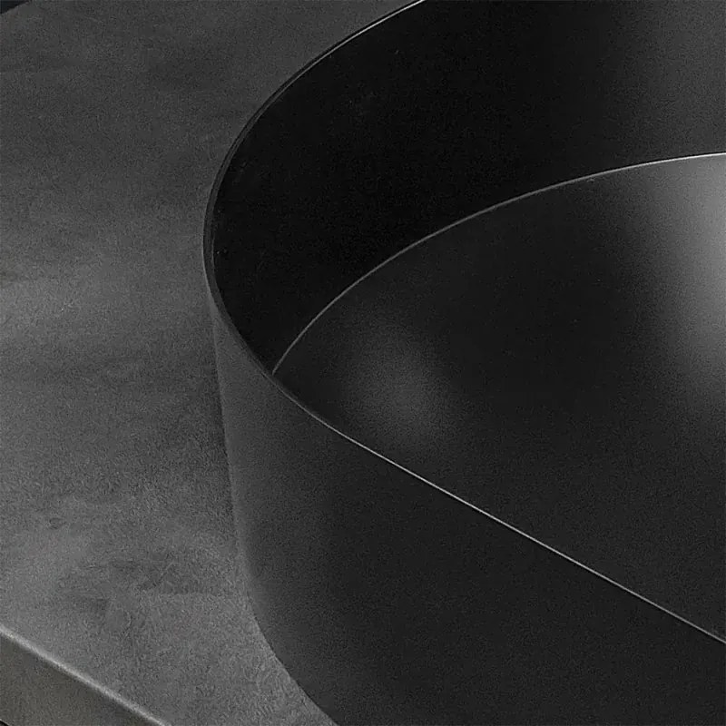 Lavabo da appoggio ovale 58x38 cm in acciaio inox nero opaco Goya
