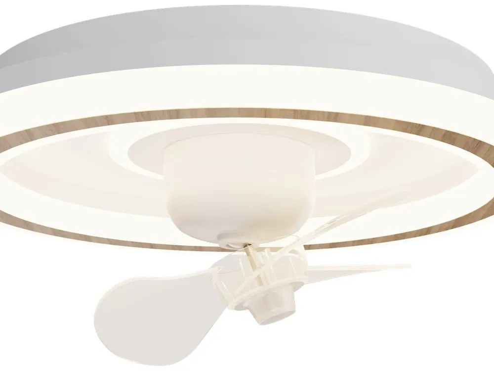 Plafoniera a LED bianca con telecomando e ventilatore Alan Move - SULION