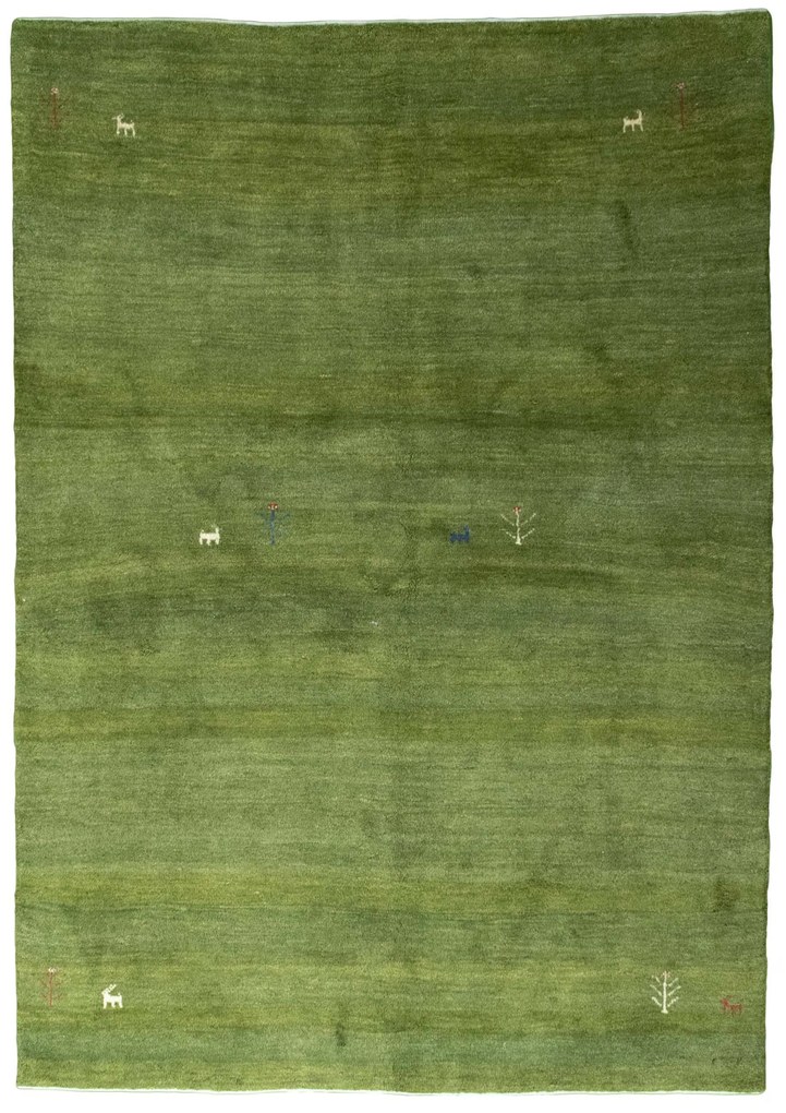 Gabbeh Tappeto 230 x 170 Verde (Iran) Annodato A Mano