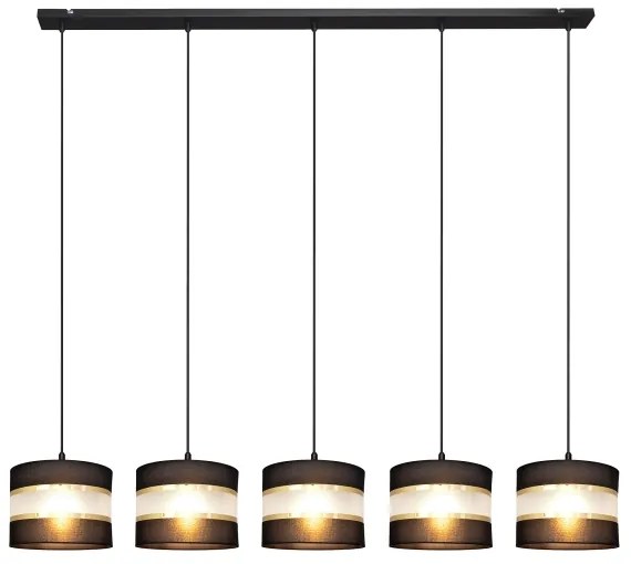 Lampadario a sospensione con filo HELEN 5xE27/15W/230V nero/oro