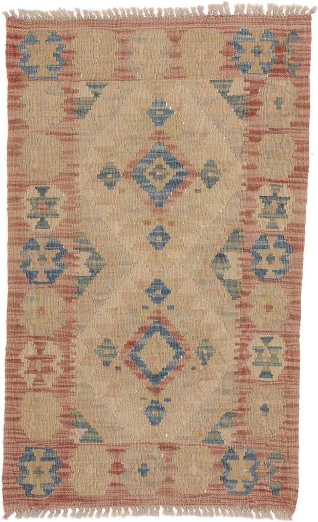 Kilim Tappeto 50 x 90 Beige (Afghanistan) Tessuto A Mano