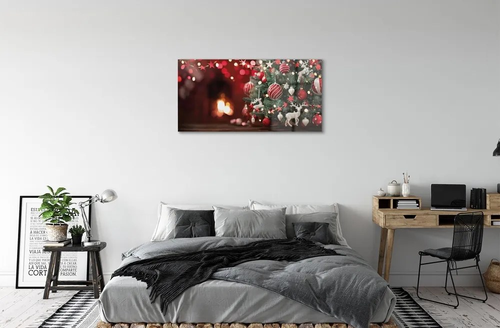 Quadro in vetro Decorazioni per l'albero di natale 100x50 cm