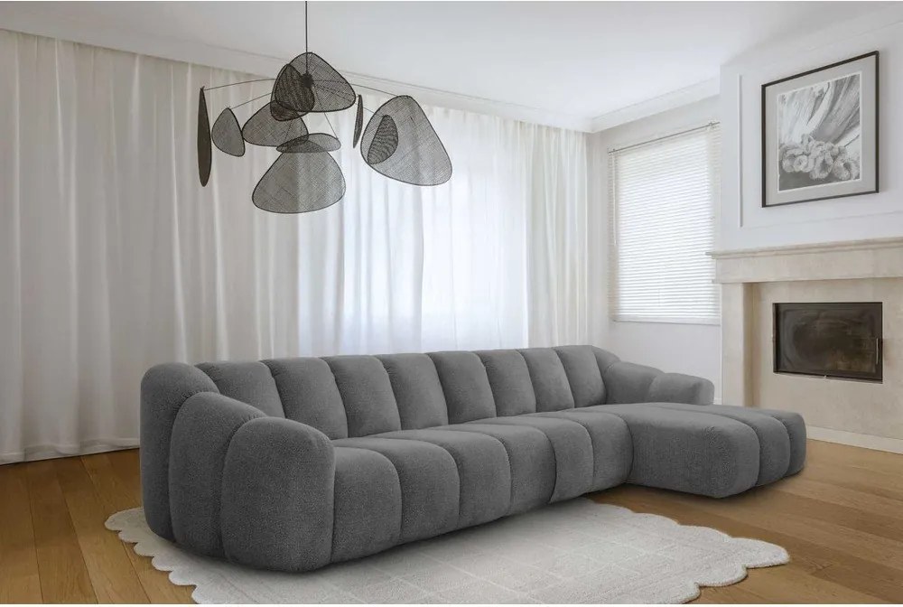 Divano angolare grigio (con penisola a destra/con chaise lounge) Shell – Miuform