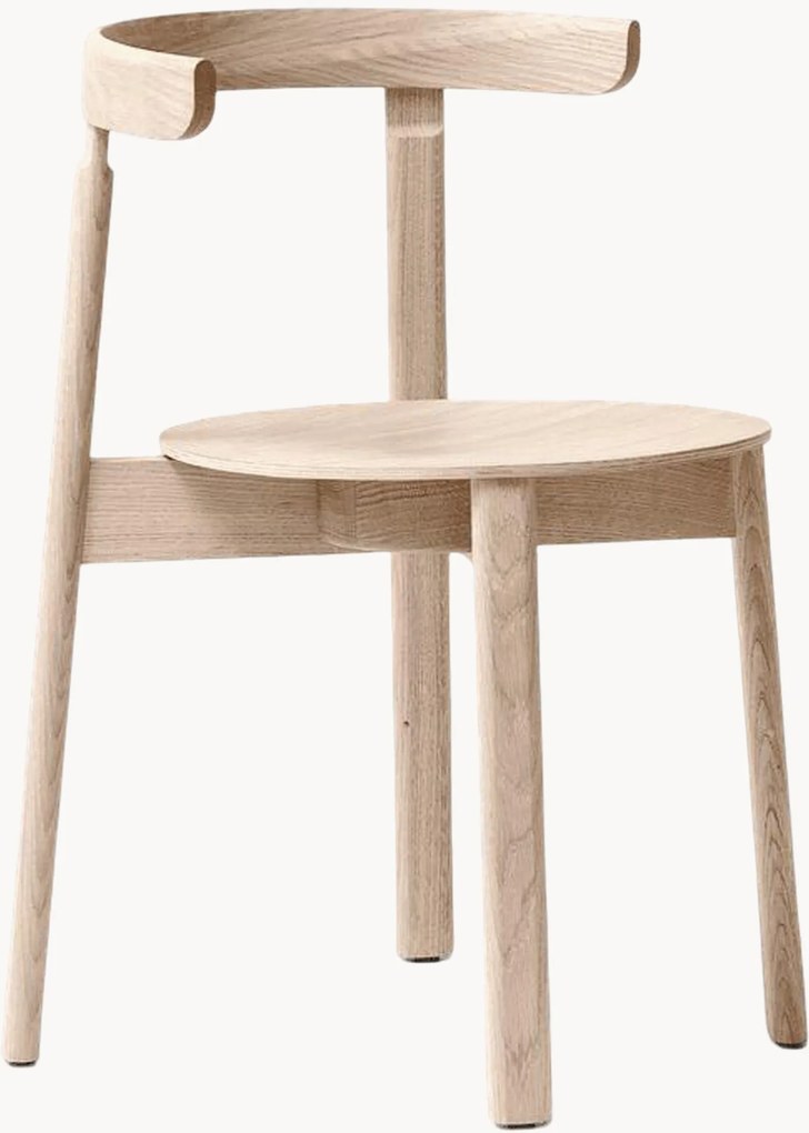 Sedia impilabile in legno di quercia Lunar