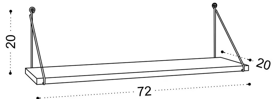 Mensola in rovere naturale 72 cm Armoni - Kalune Design