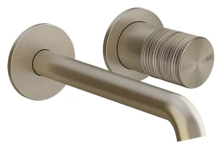 Parte esterna miscelatore lavabo da parete trame brass brushed pvd habito 70388 gessi