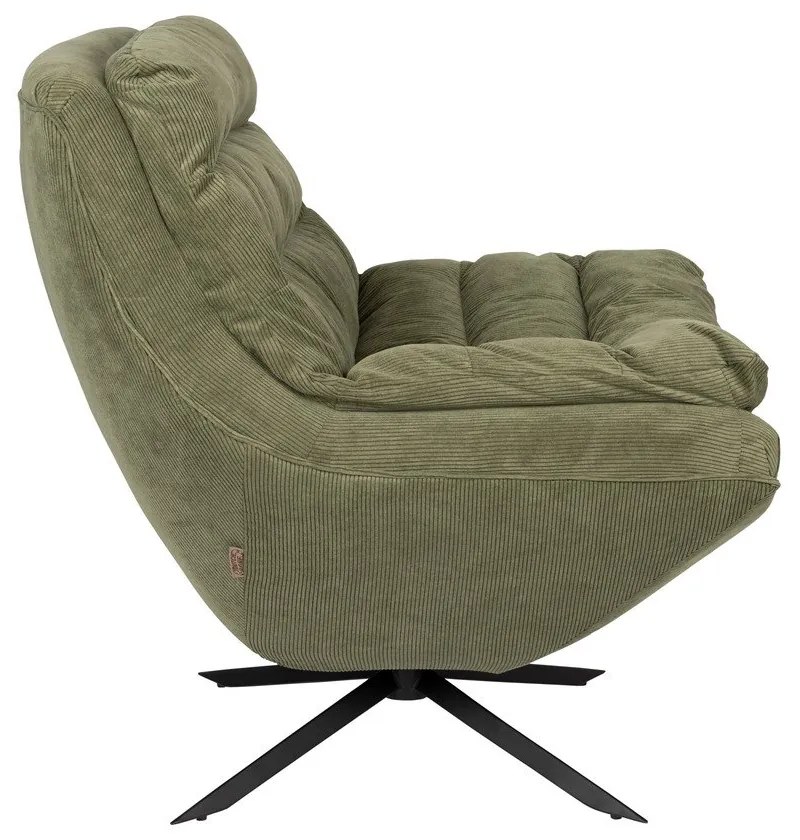 Poltrona in velluto verde Vince - Dutchbone