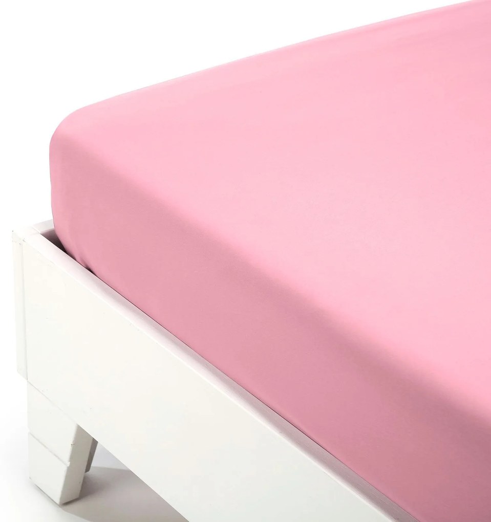 Lenzuolo Inferiore Singolo Rosa Fit Caleffi, in cotone