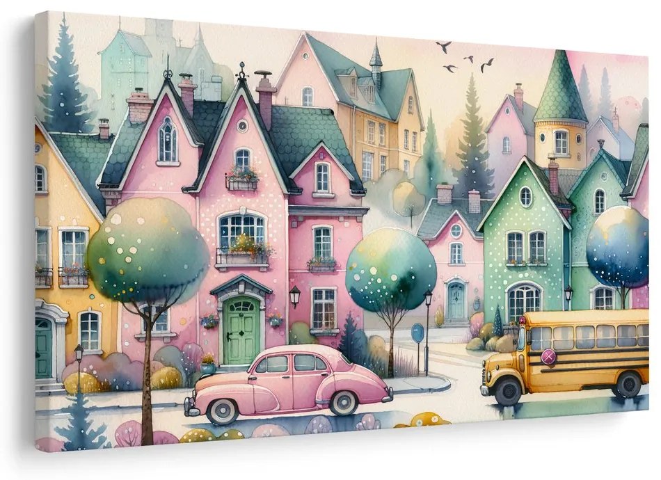 Quadro su tela – Vicoli magici della città pastello