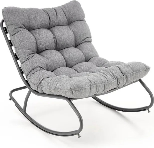 Poltrona a dondolo Gatto in grigio - H70 cm