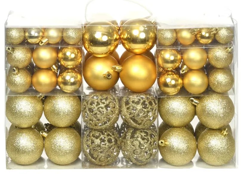 Set Palline Di Natale 100 Pz 3/4/6 Cm Oro /