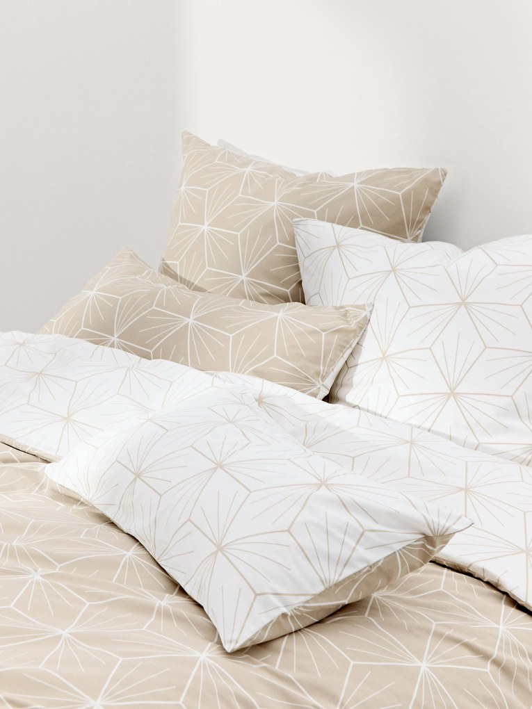 Copripiumino reversibile in cotone con stampa geometrica Ilda