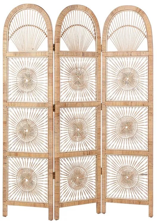 Paravento 3 pannelli rattan naturale 137 x 180 cm POMEZIA Beliani